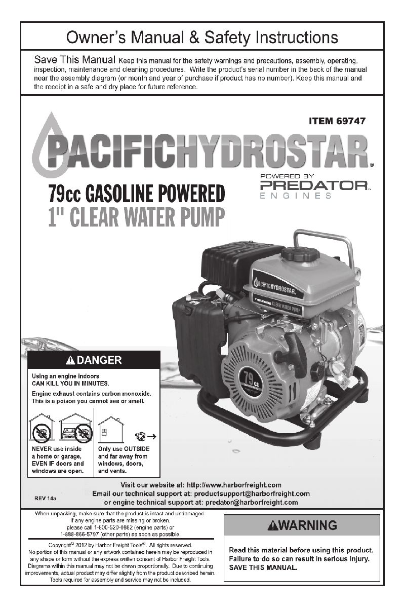 Pacific Hydrostar Water Pump Owner S Manual Safety Instructions