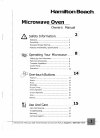 Page 2 of Hamilton Beach Microwave Oven Manuals and User Guides PDF