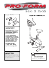 proform smr exercise bike manual