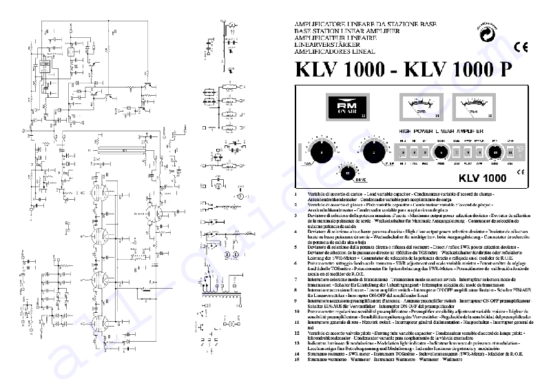 RM Italy KLV 1000 Amplifier Operation & user’s manual PDF View/Download