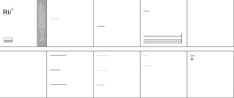 Rii i8 Keyboard Installation & user manual PDF View/Download