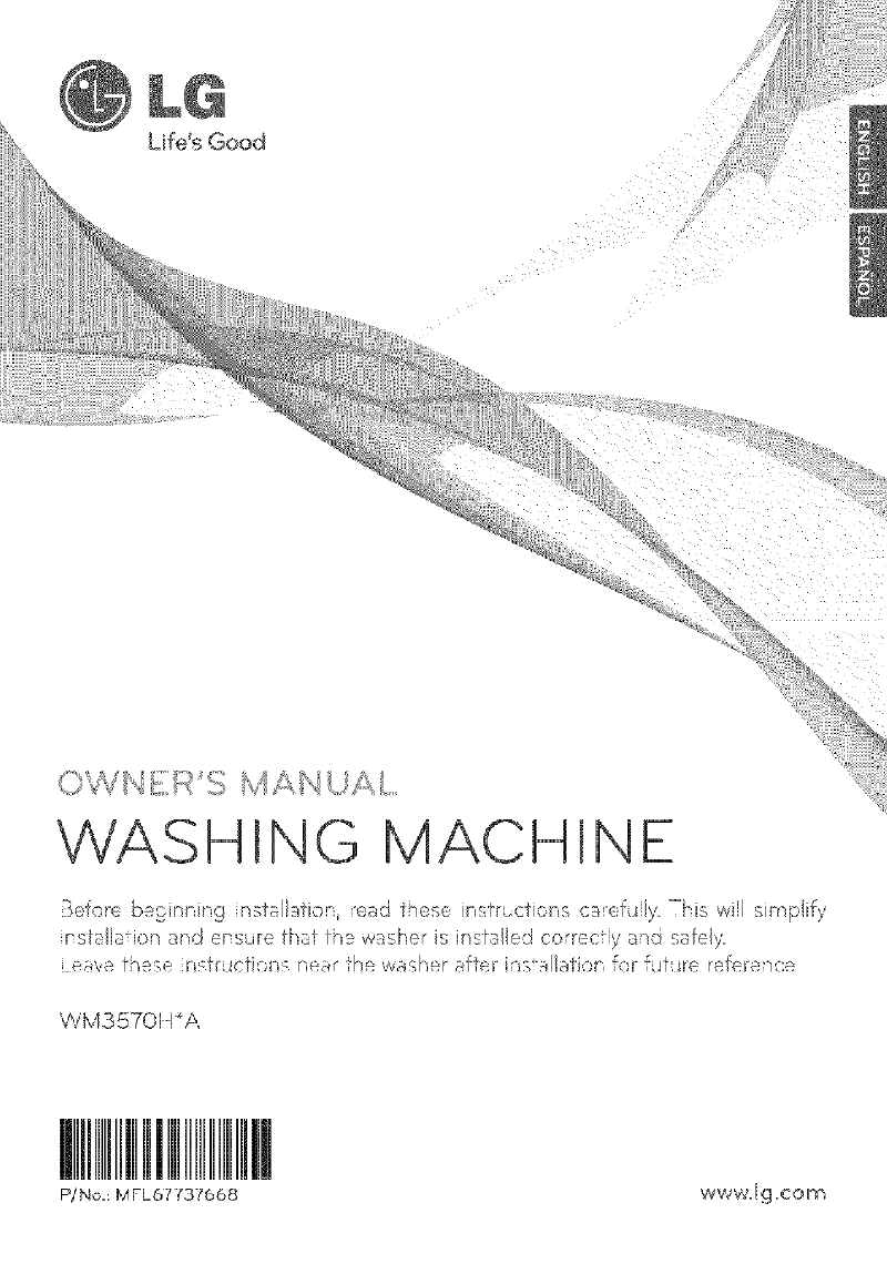 LG WM3570HVA Washer Owner's manual PDF View/Download