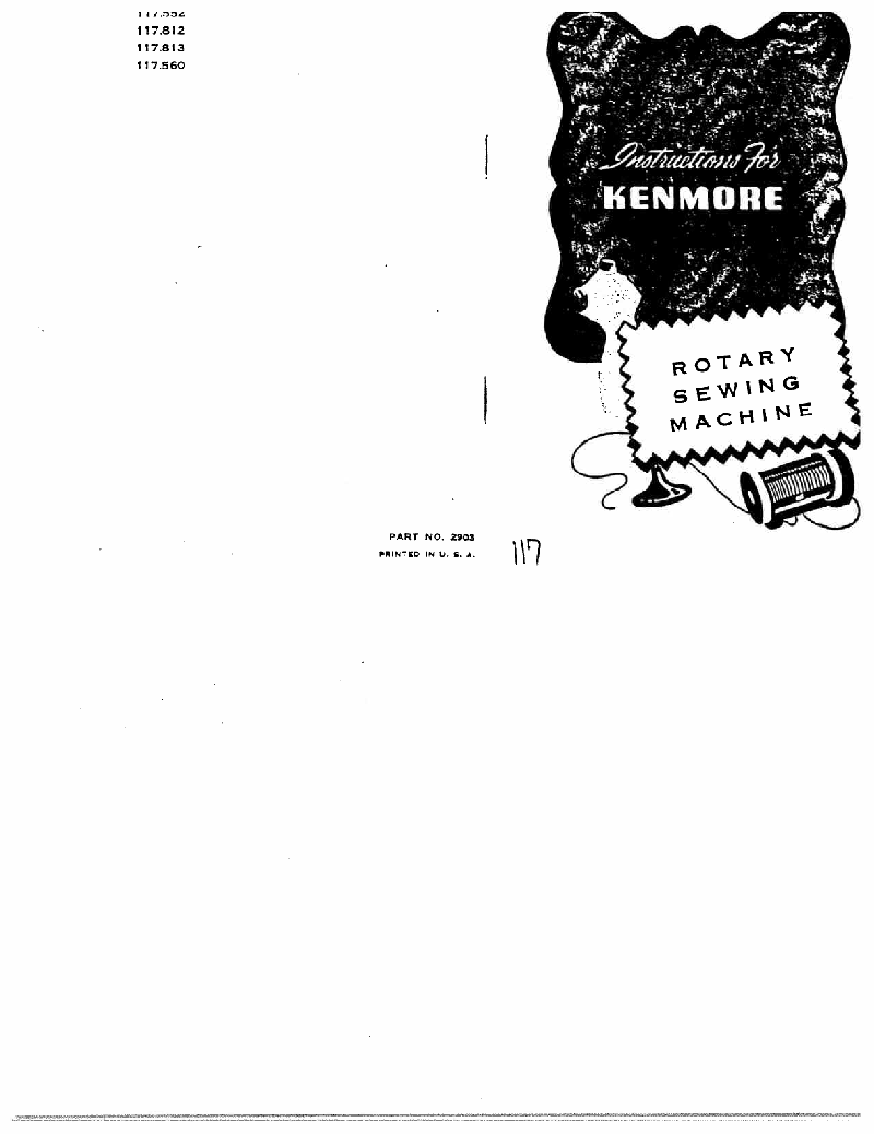 Kenmore 117.552 Sewing Machine Instructions manual PDF View/Download