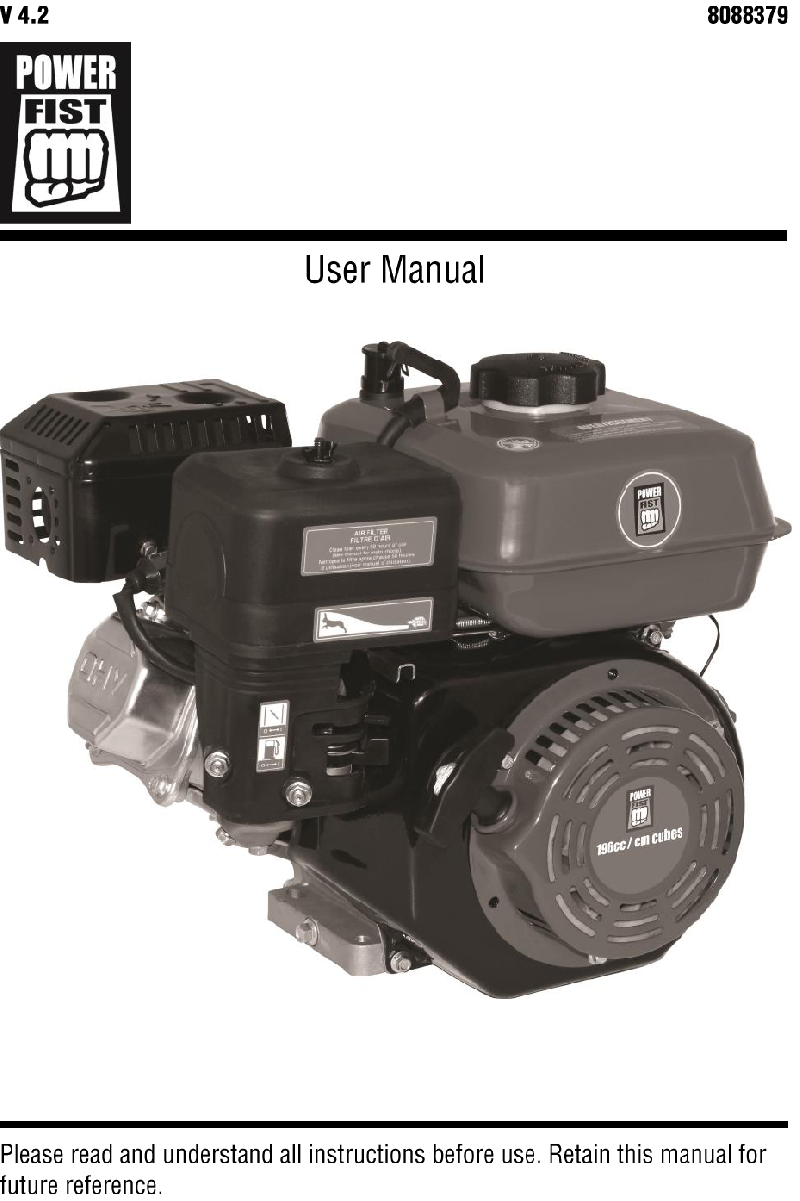 Power Fist 196cc Ohv Engine Operation And Users Manual Pdf Viewdownload