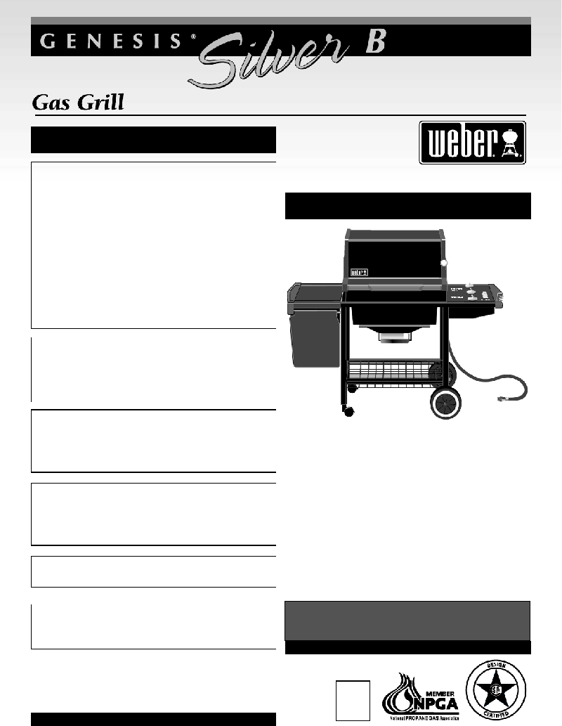 Weber Genesis Silver-B Grill Owner's Manual PDF View/Download