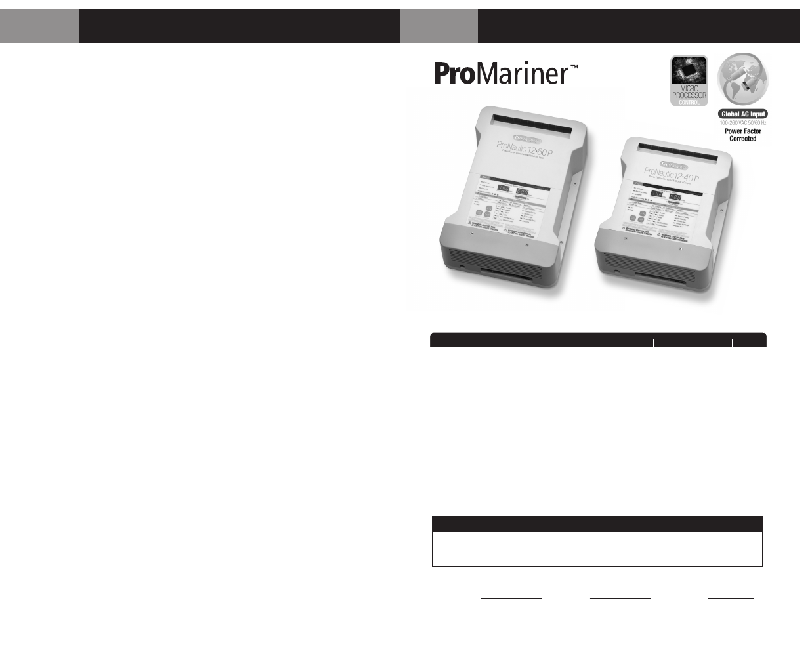 ProMariner ProNautic 1210P Battery Charger Instruction manual PDF View