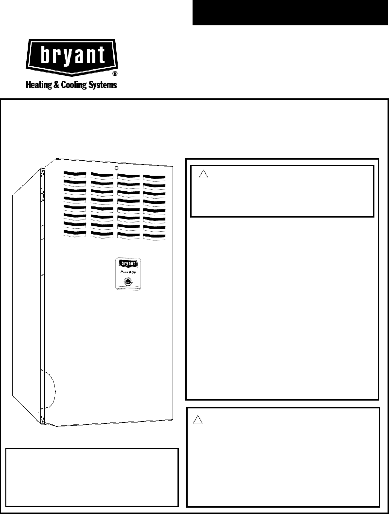 Bryant 315AAV048090 Furnace User's information manual PDF View/Download