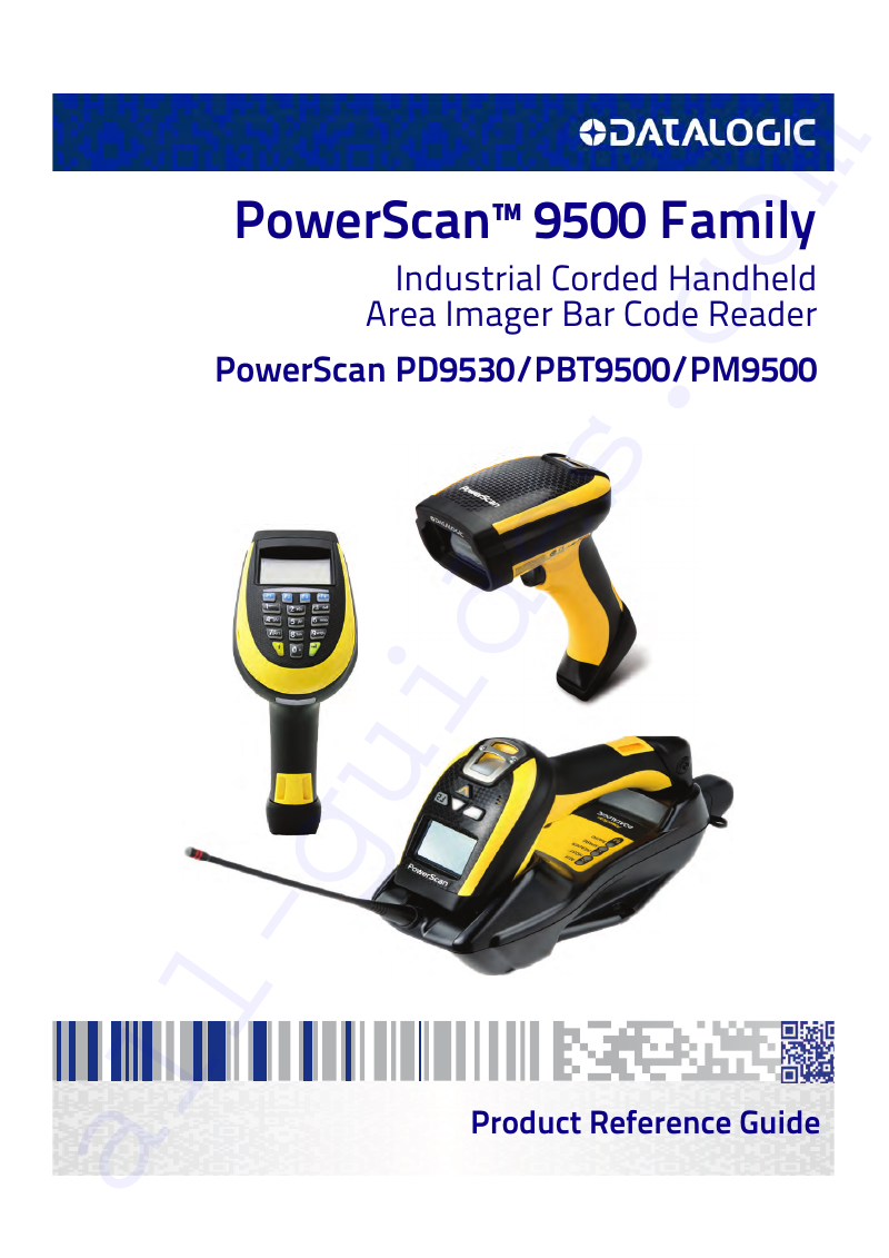 Datalogic PowerScan PBT9500 Barcode Reader Product reference manual PDF