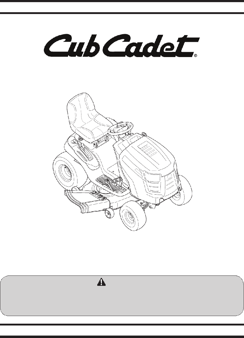 Cub Cadet LTX 1042 KW Lawn Mower Operator's manual PDF View/Download