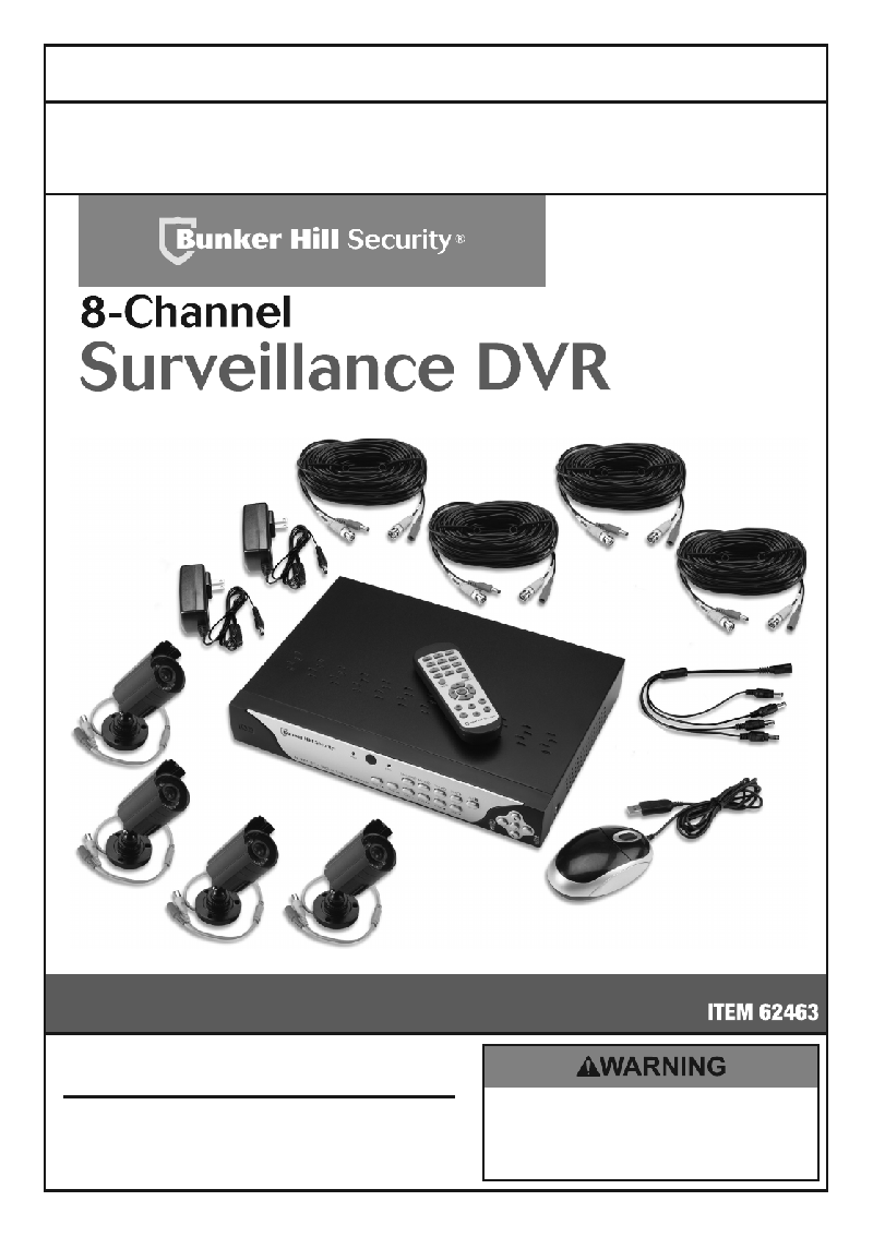 Bunker Hill Security 62463 DVR Owner's manual & safety instructions PDF