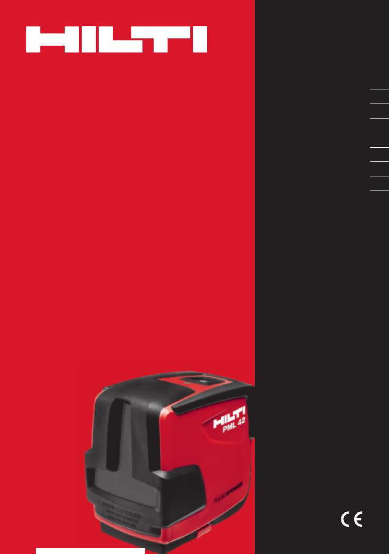 Hilti PML 42 Laser Level Operating instructions manual PDF View/Download