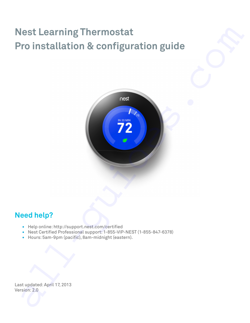 nest Learning thermostat Thermostat Installation and configuration