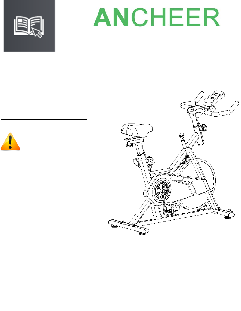 Ancheer SPIN BIKE Exercise Bike Operation & user’s manual PDF View/Download