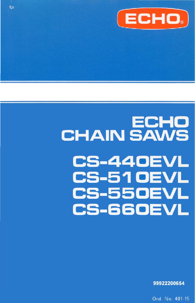 Echo CS-440EVL Chainsaw Service information PDF View/Download