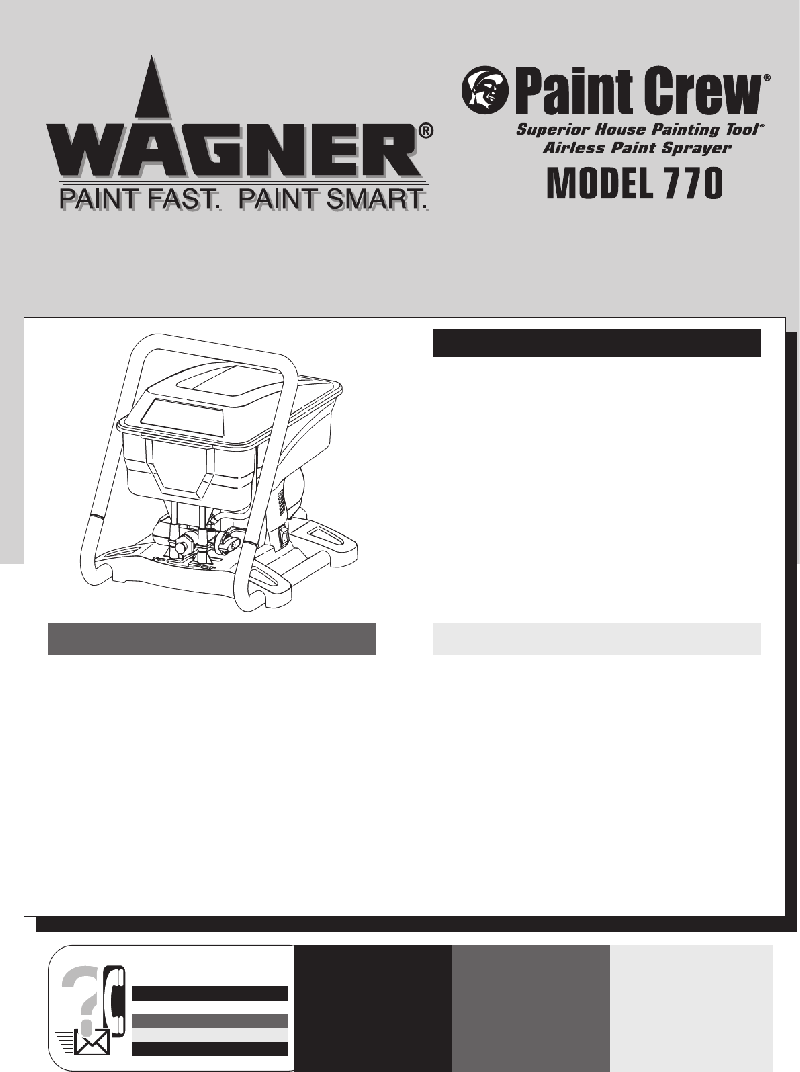 WAGNER Paint Crew 770 Paint Sprayer Owner