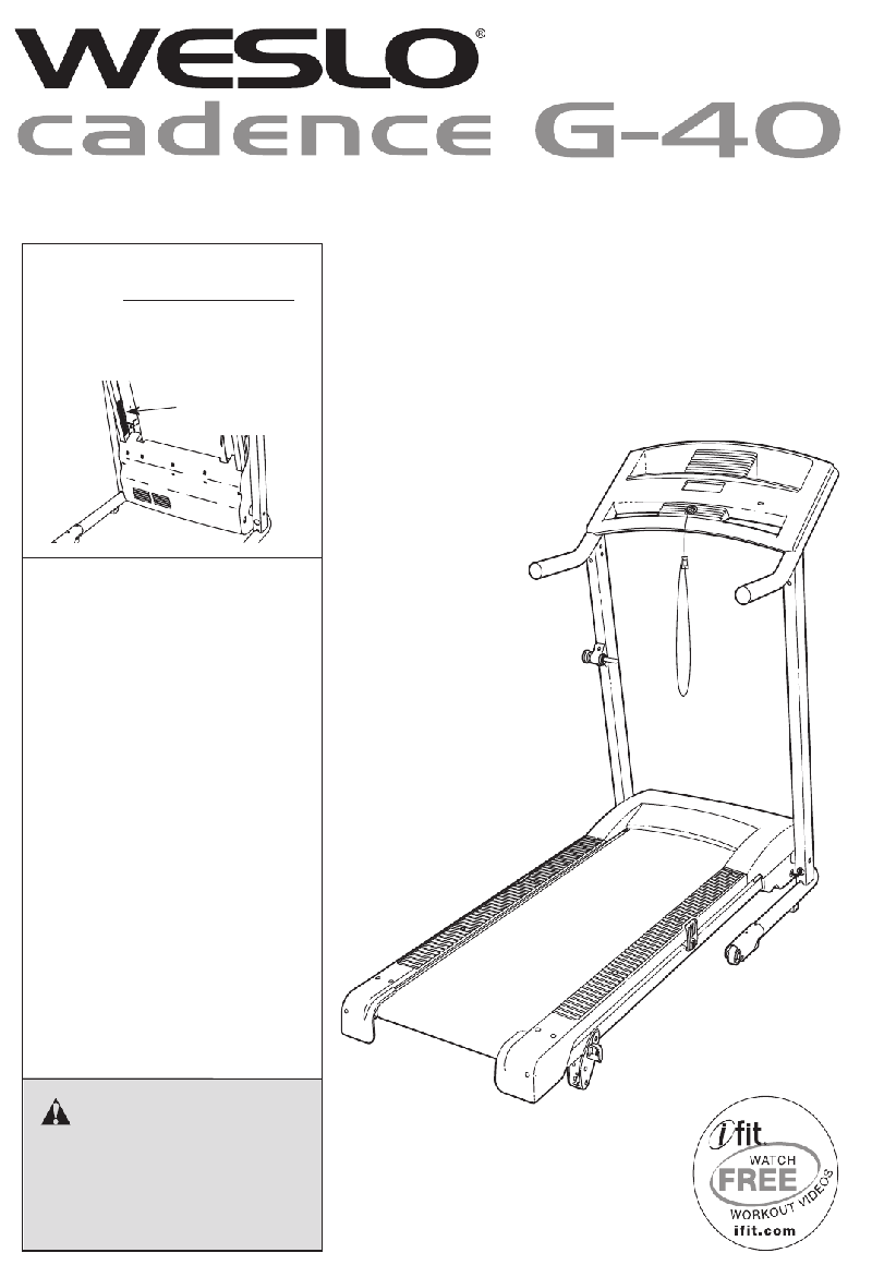 Weslo Cadence G-40 Treadmill Treadmill Manual PDF View/Download