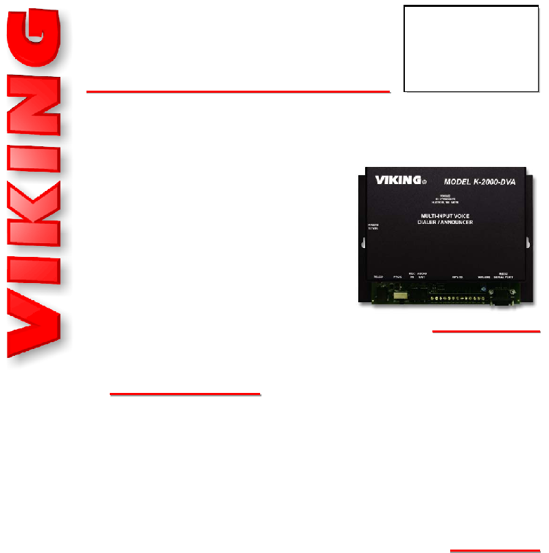 Viking K-2000-DVA Telephone Accessories Technical practice PDF View Sns-Brigh10