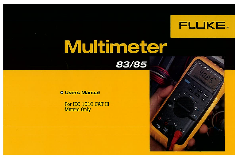 Fluke 83 Multimeter Operation & user’s manual PDF View/Download