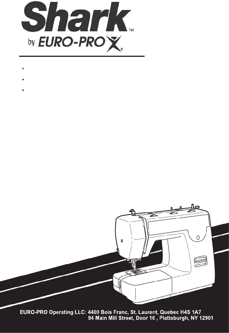 Shark Euro-Pro 7133 Sewing Machine Instruction manual PDF View/Download