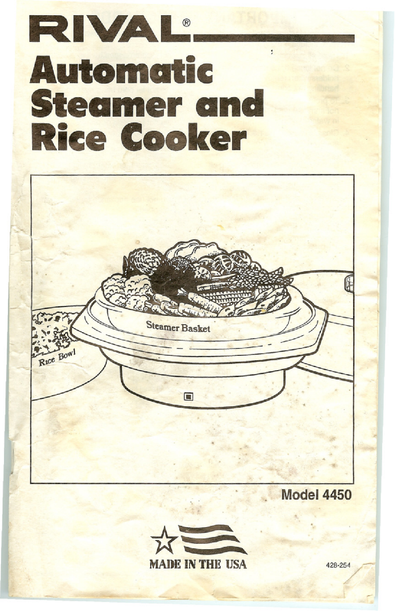 Rival 4450 Rice Cooker Owner's manual PDF View/Download