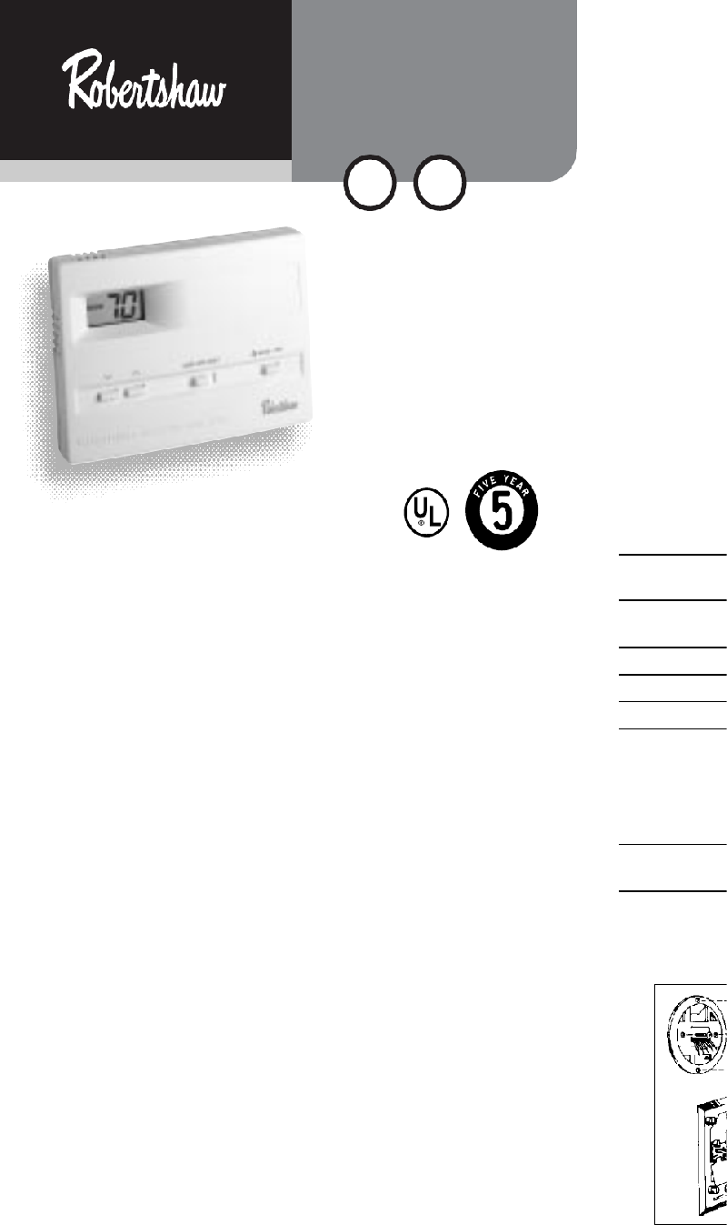 Robertshaw 9500 Thermostat Operation & user’s manual PDF View/Download