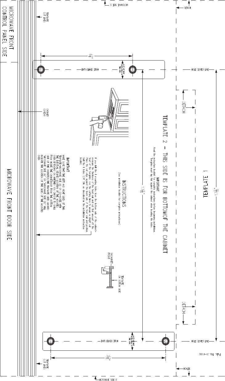 GE PEM31SFSS Microwave Oven Installation template PDF View/Download