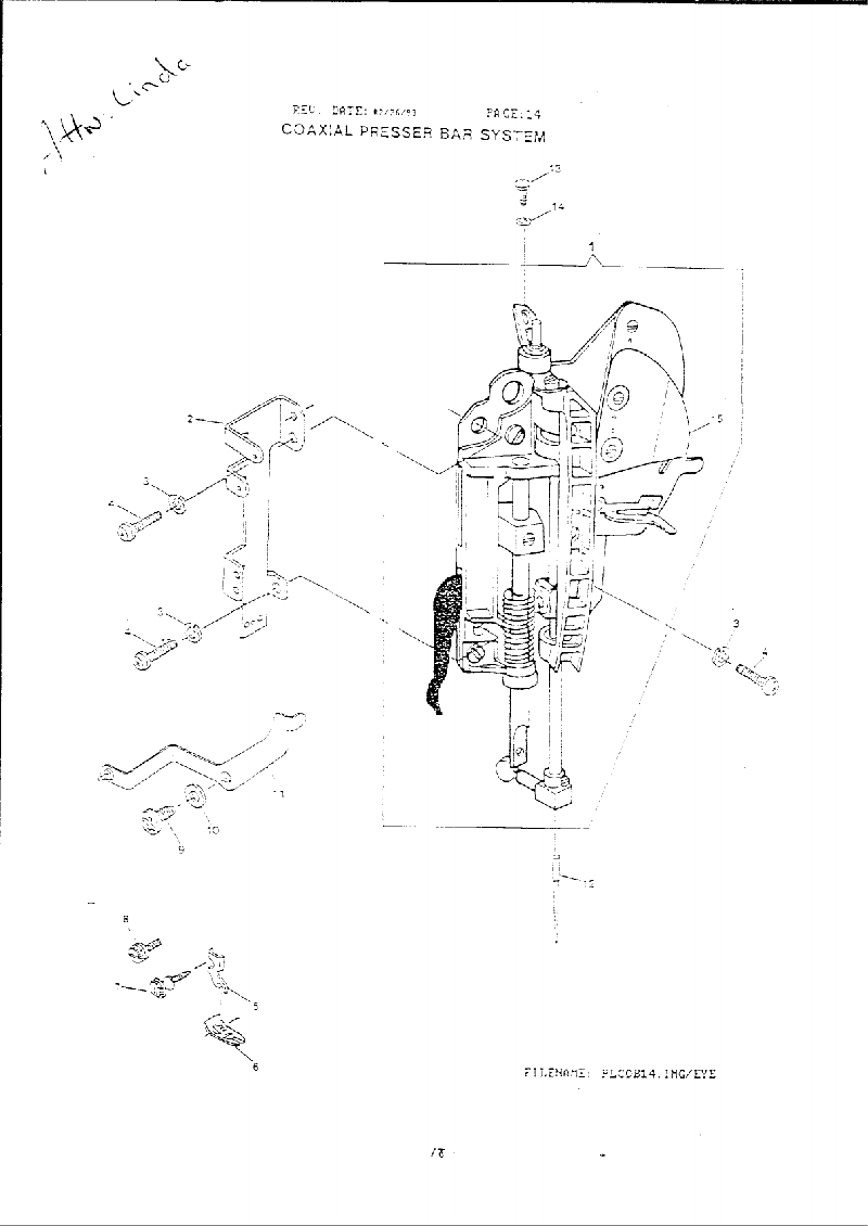 Singer 4552 Sewing Machine List of parts PDF View/Download, Page # 16