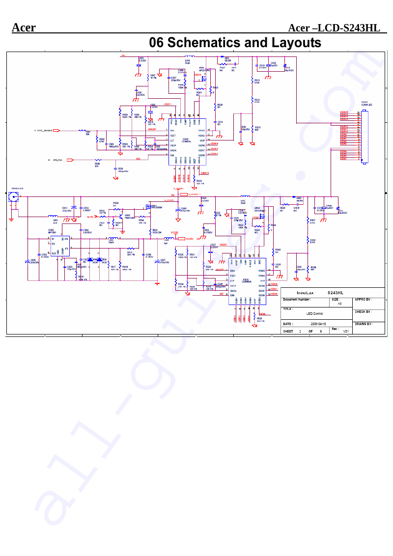 Acer LCD-S243HL Monitor Service manual PDF View/Download, Page # 61