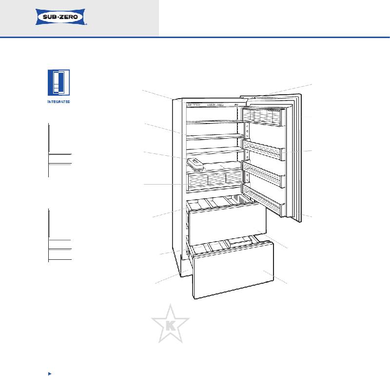 Sub-Zero 736TCI Refrigerator Specifications PDF View/Download
