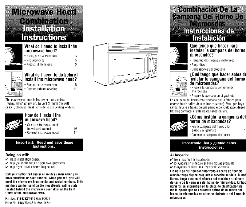 manual for kenmore space master microwave installation