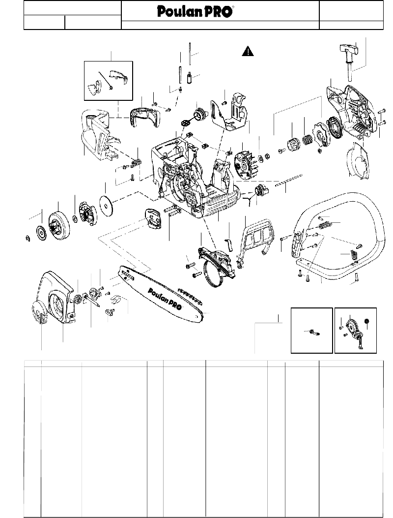 Poulan Pro PP4218AVX Saw Parts list PDF View/Download