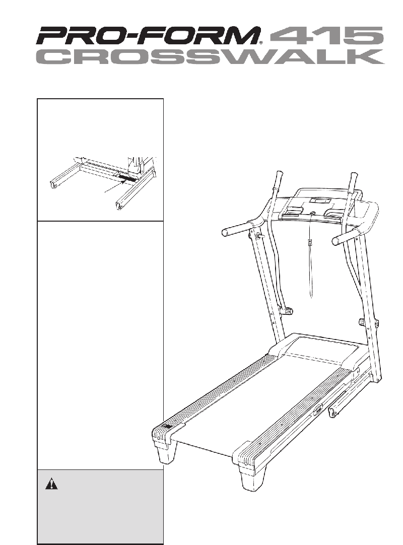 ProForm 415 Crosswalk Treadmill Treadmill Operation & user’s manual PDF