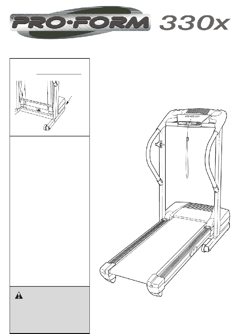 ProForm 330x Treadmill Treadmill Operation & user’s manual PDF View