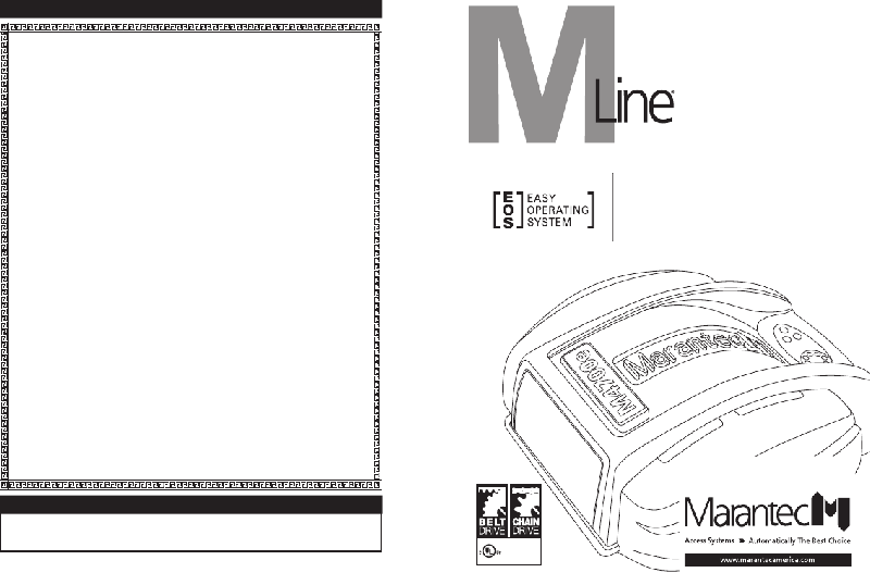 Marantec M4500e Garage Door Opener Owner's manual PDF View/Download