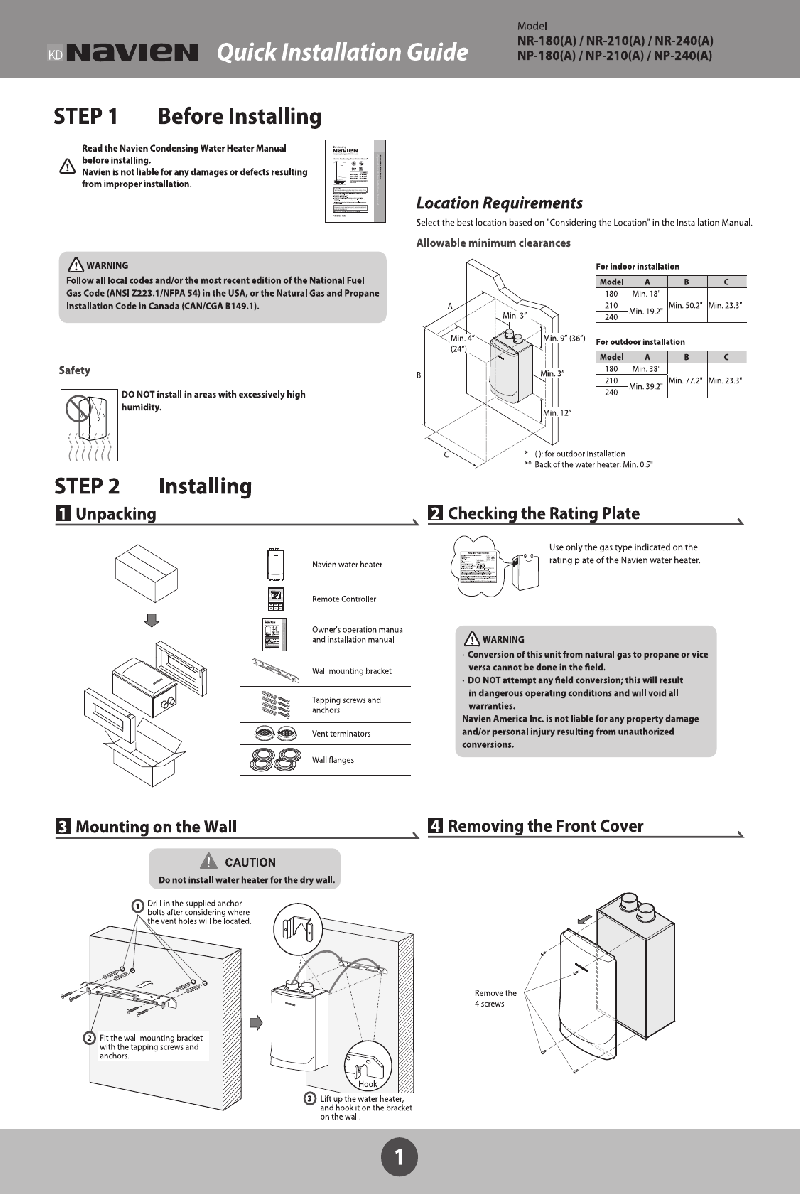 Navien Ncb-240 Installation Manual English