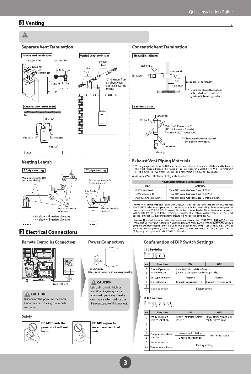 Navien NP-180 Water Heater Quick Installation Manual PDF View/Download ...