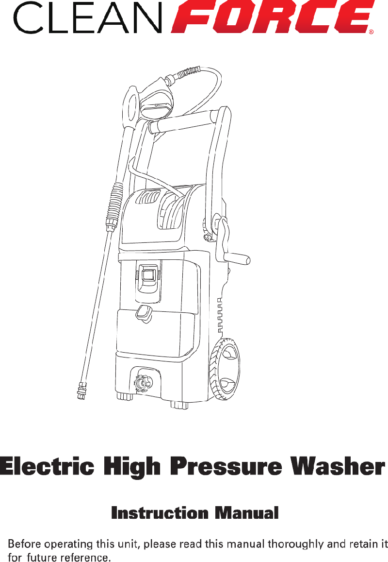 Cleanforce Cf1800hd Pressure Washer Instruction Manual Pdf Viewdownload 0129