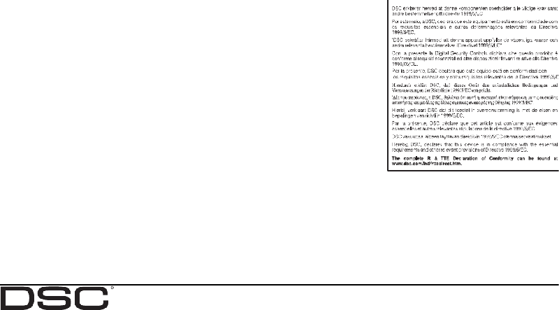 DSC PK5500 Security System Installation instructions manual PDF View