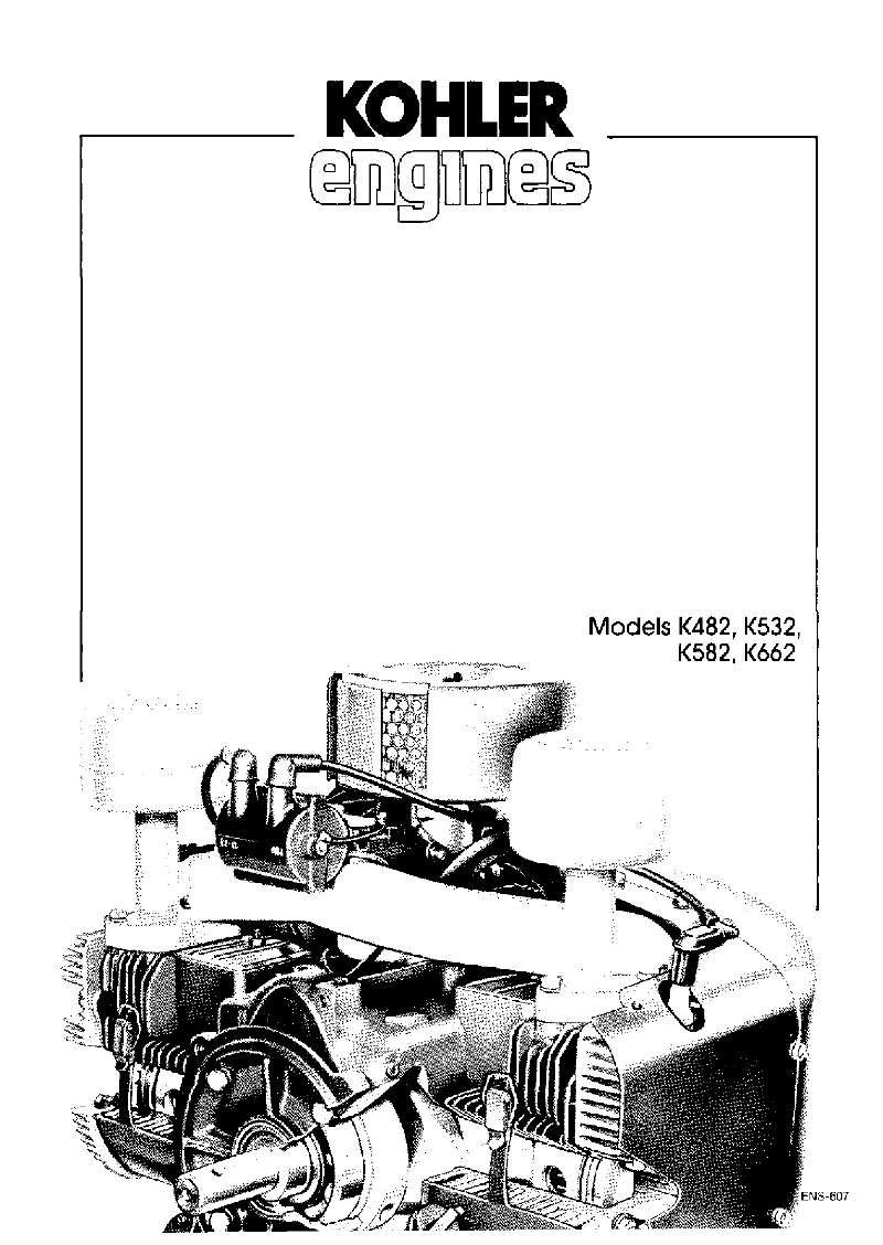 Kohler K582 Engine Service manual PDF View/Download