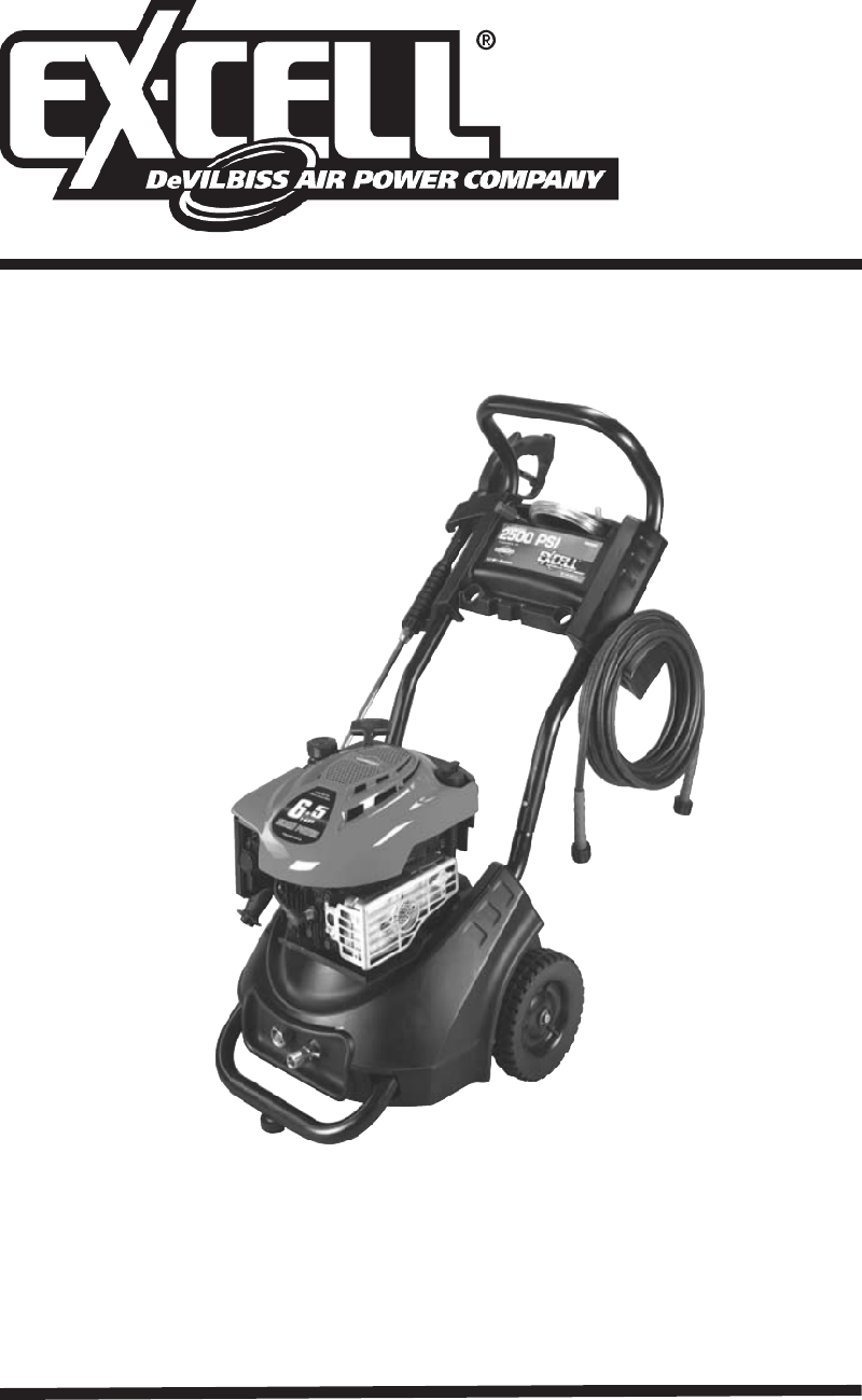 ExCell VR2500 Pressure Washer Operation manual PDF View/Download