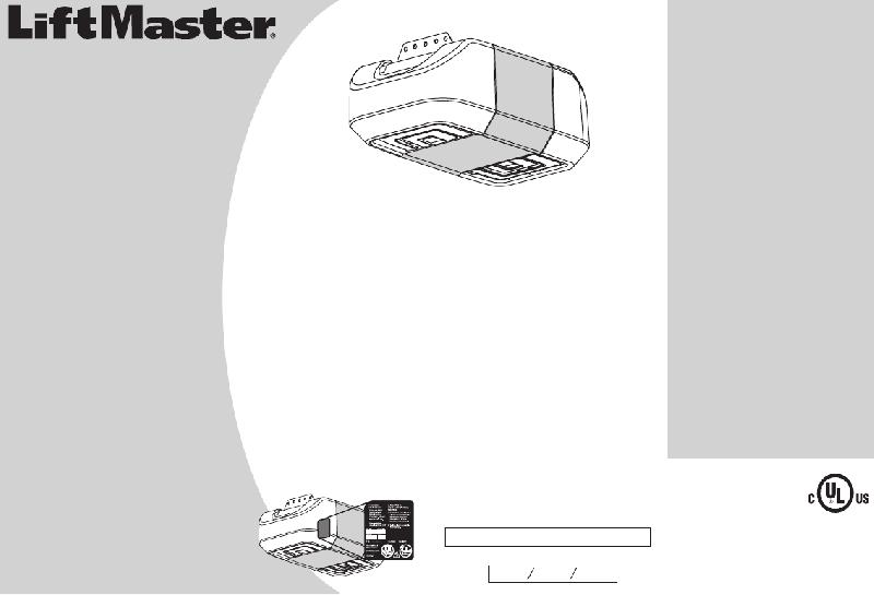 LiftMaster 8550 Garage Door Opener Operation & user’s manual PDF View