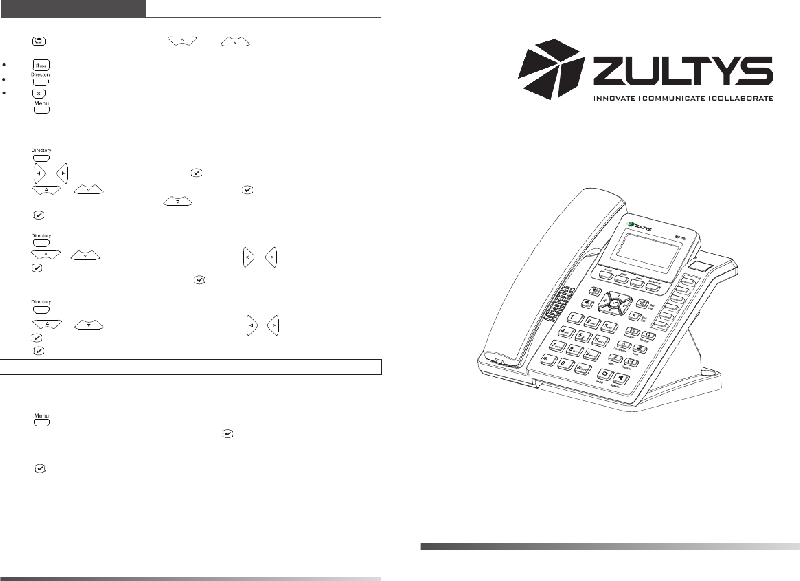 Zultys ZIP 33i Telephone Quick reference manual PDF View/Download