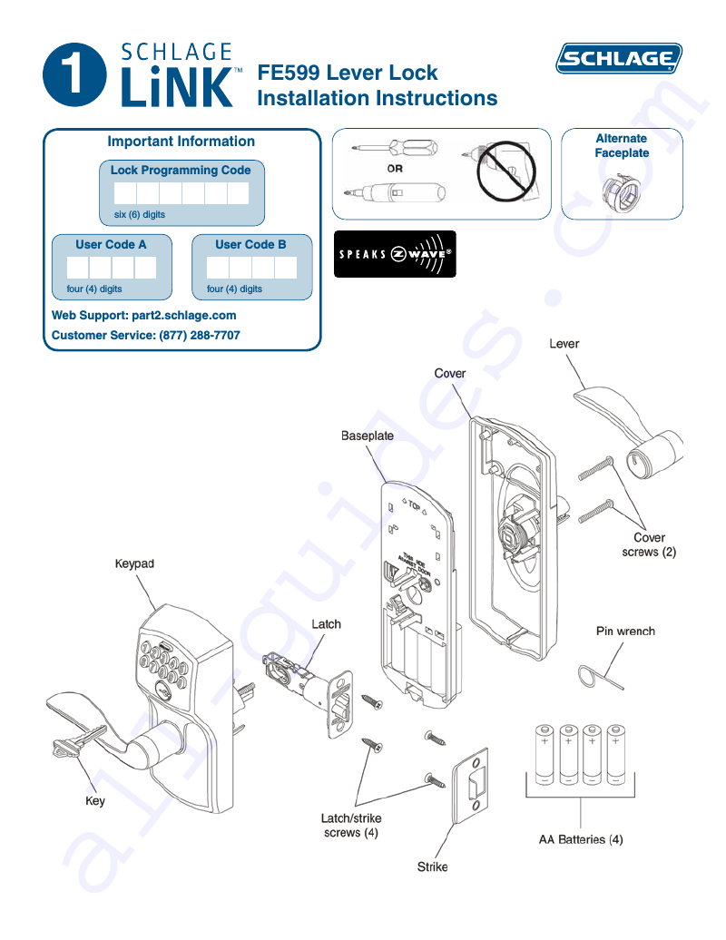 schlage keypad lock user guide