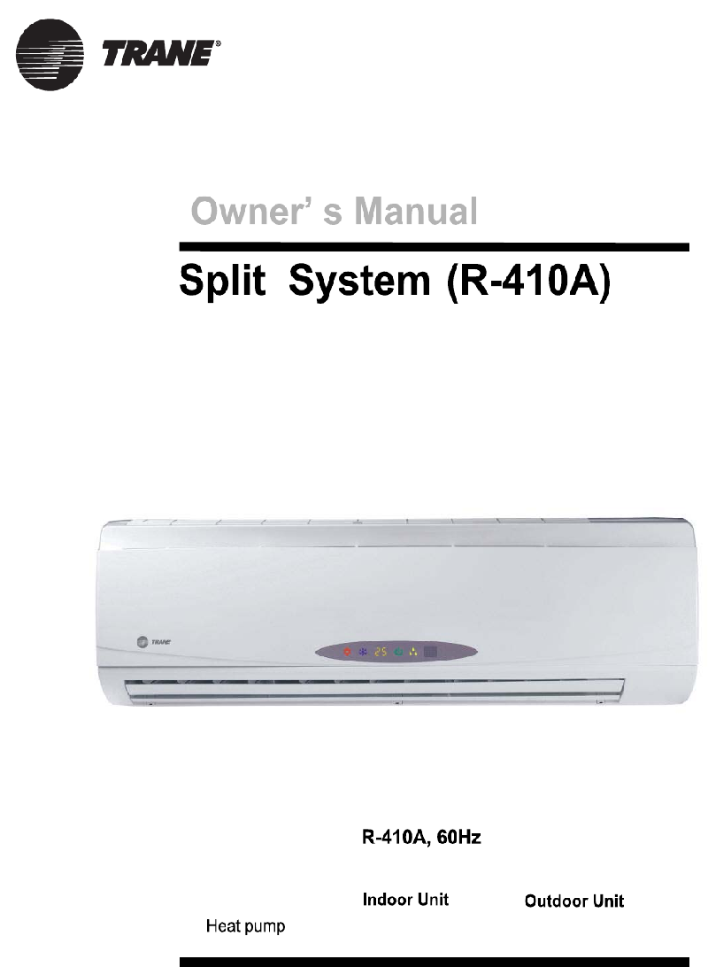 Trane 4MXW5-A Air Conditioner Owner's manual PDF View/Download