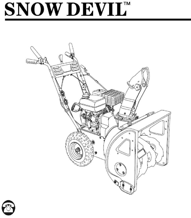 Snow Devil DB765126 Snow Blower Manual PDF View/Download