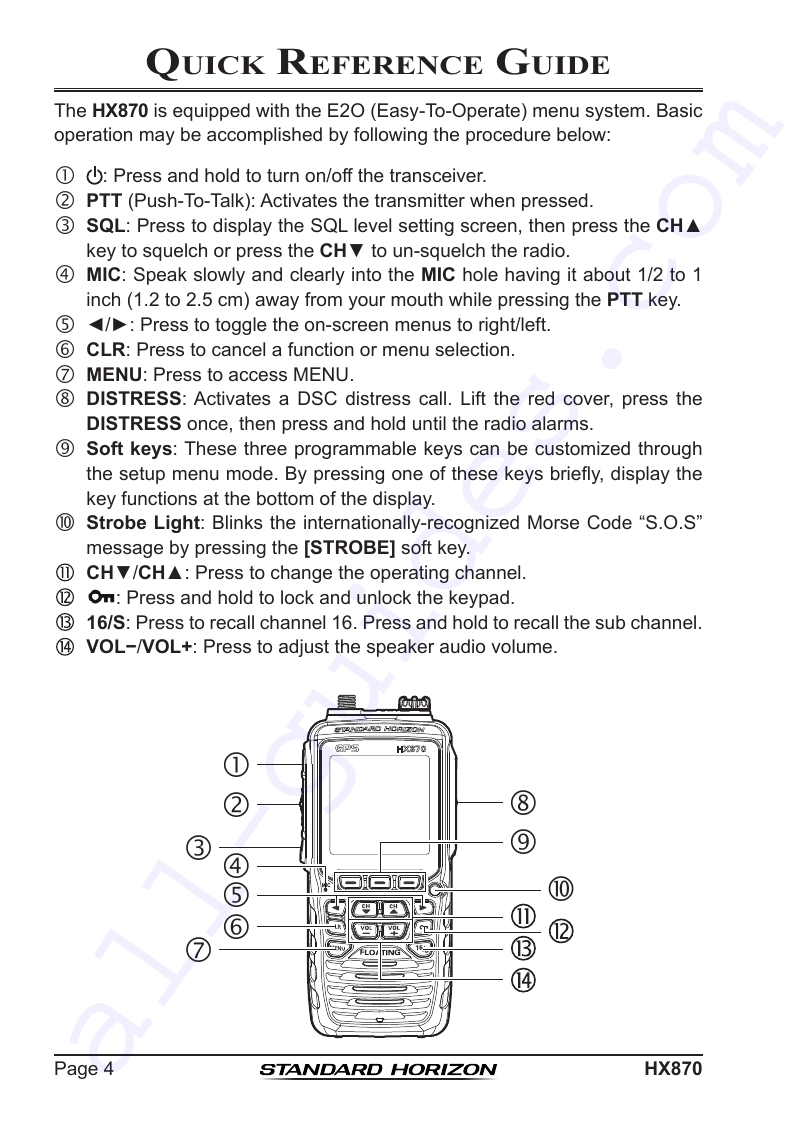 Standard Horizon HX870 Transceiver Owner's manual PDF View/Download