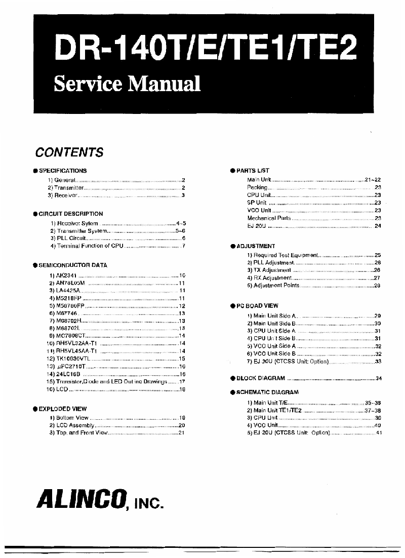 alinco dr 119t service manual