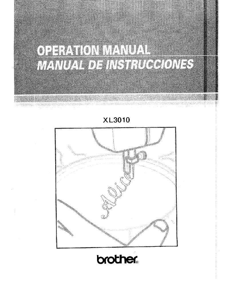 Brother XL-3010 Sewing Machine Operation manual PDF View/Download