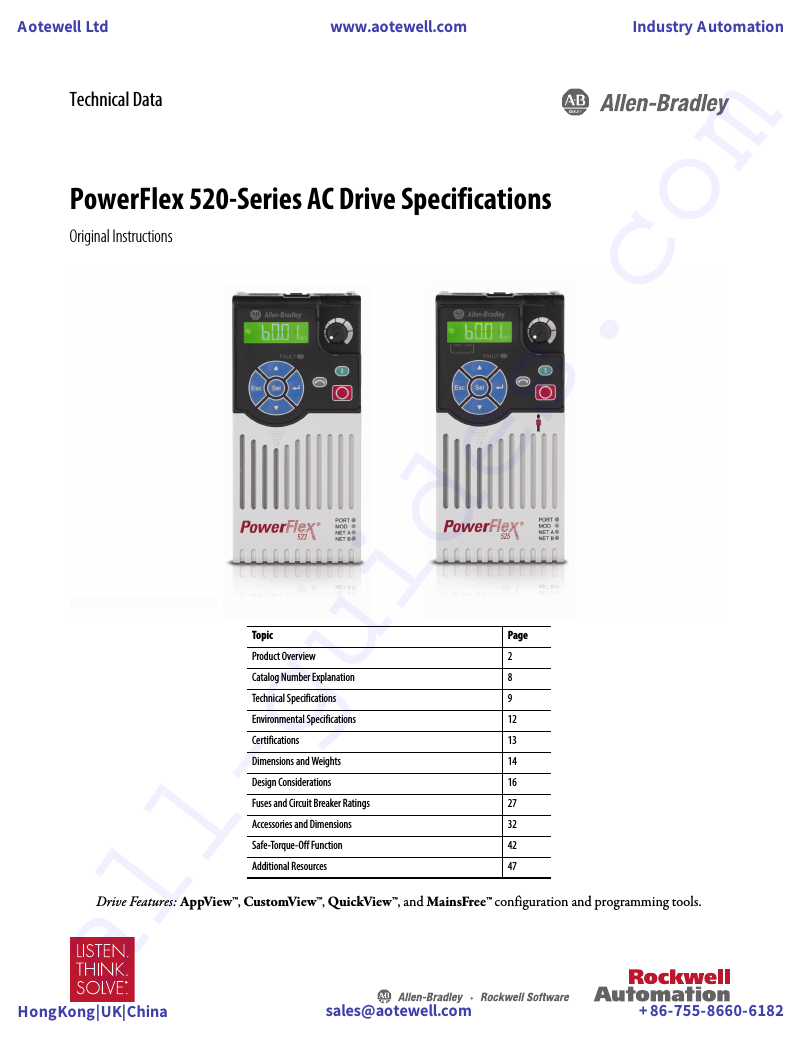 Allen-Bradley PowerFlex 523 Media Converter Original instructions