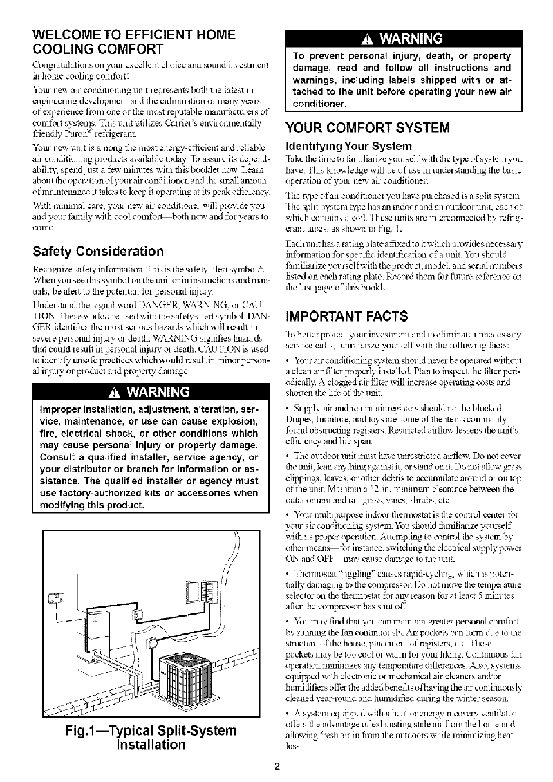 Carrier 38EZG024 Air Conditioner Manual PDF View/Download, Page # 2